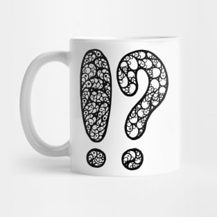 Exclamation and Question Mark Doodle Art Mug